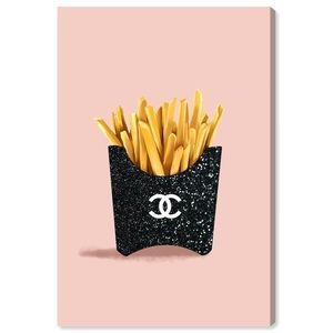 Chanel Design District French Fries Blush Fashion Wall Art Canvas Print 14x11